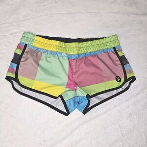 Hurley Board Shorts Geometric Colorblock Elastic Waist Surf MEDIUM